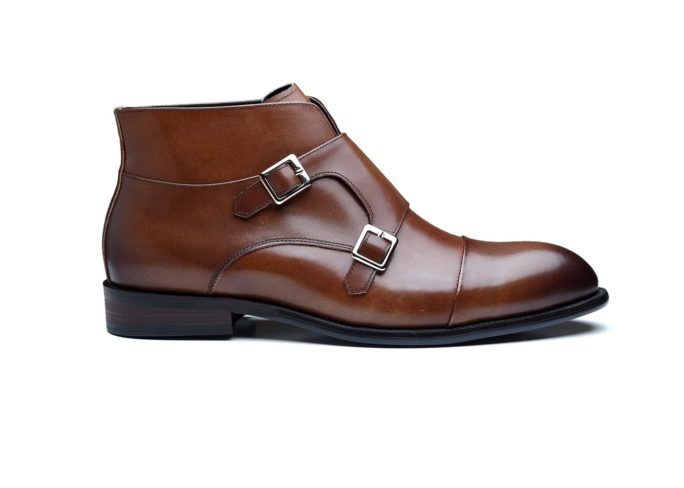 Leo Brown Double Monk Boots