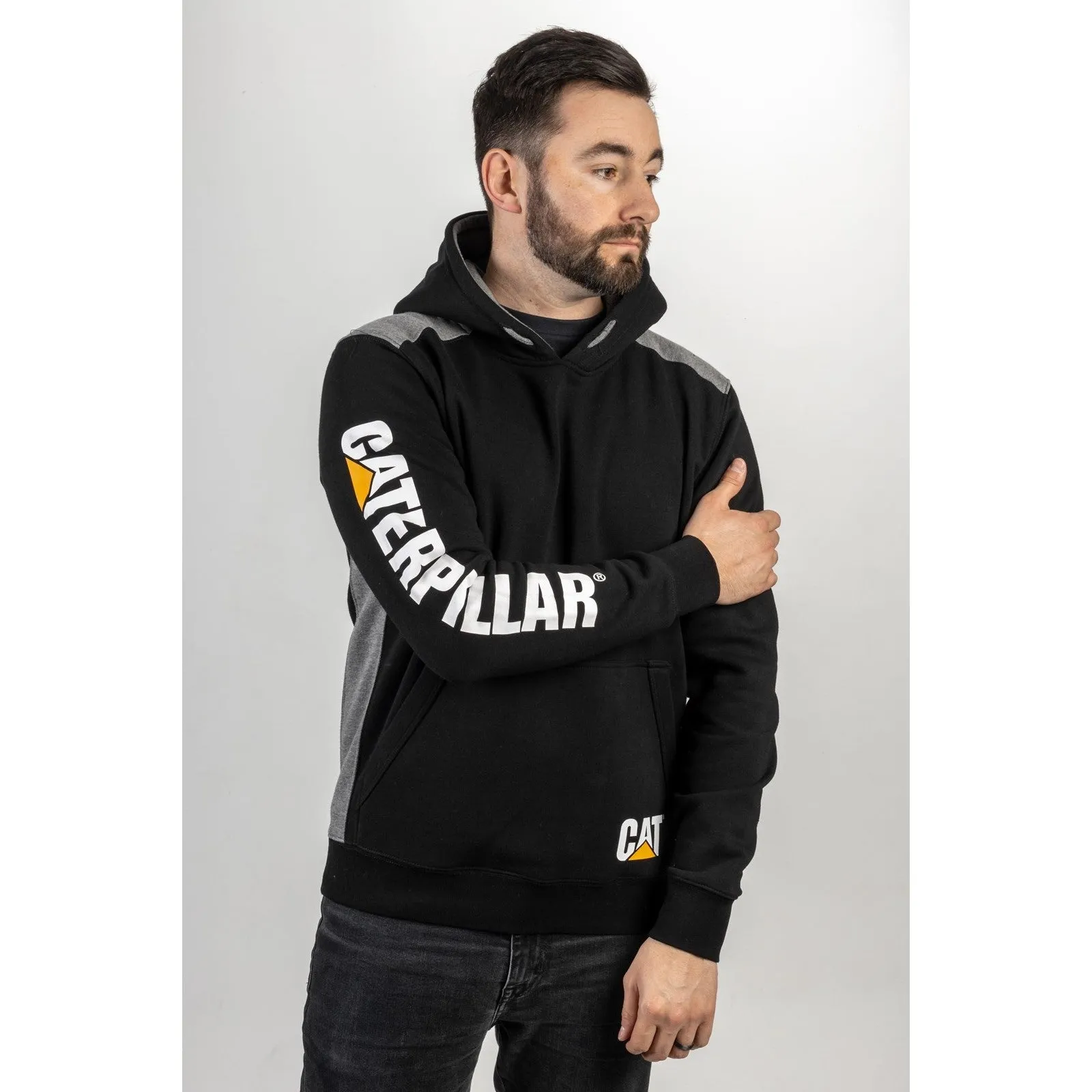 Logo Panel Hooded Sweatshirt  Black