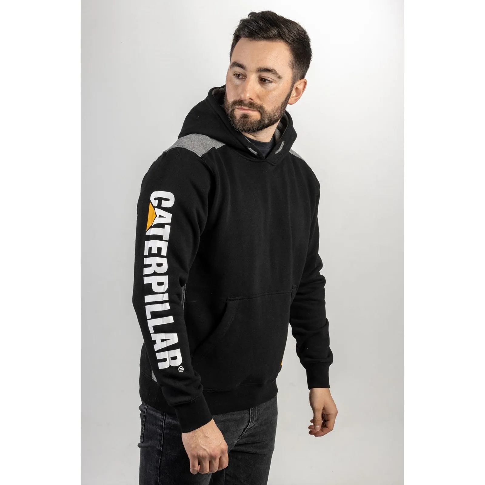 Logo Panel Hooded Sweatshirt  Black