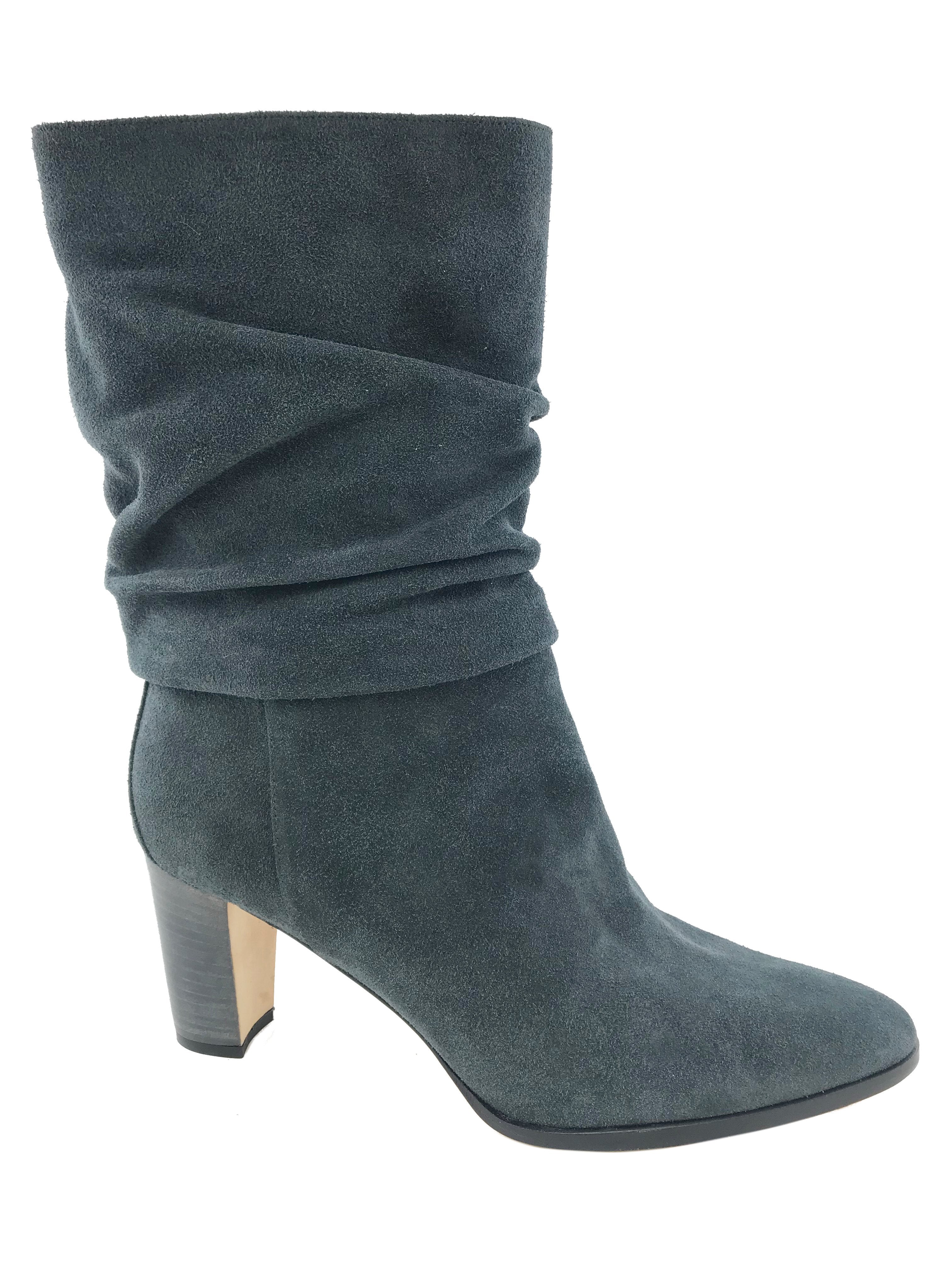 Manolo Blahnik Knight Ruched Suede Boot 9.5