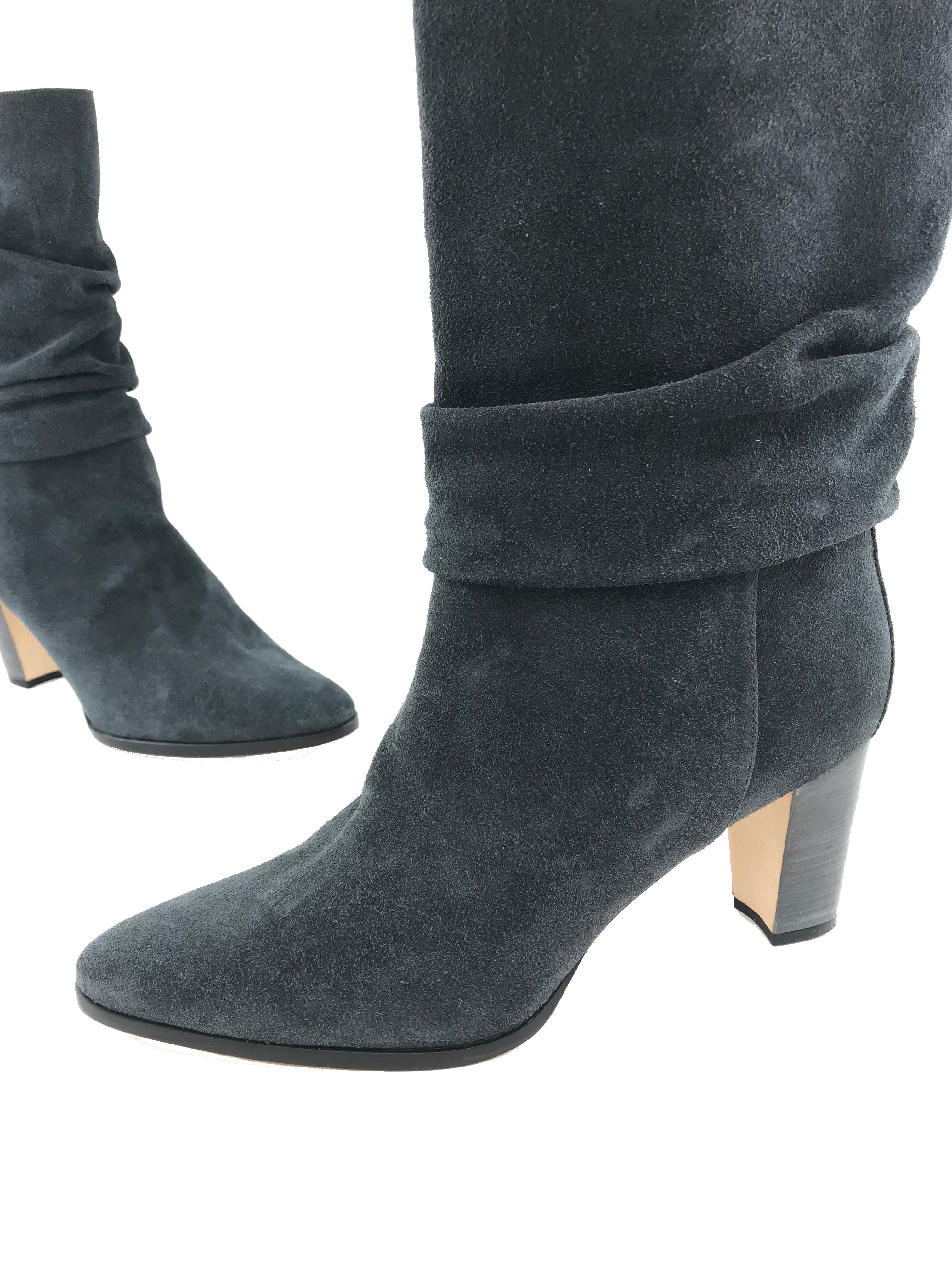 Manolo Blahnik Knight Ruched Suede Boot 9.5