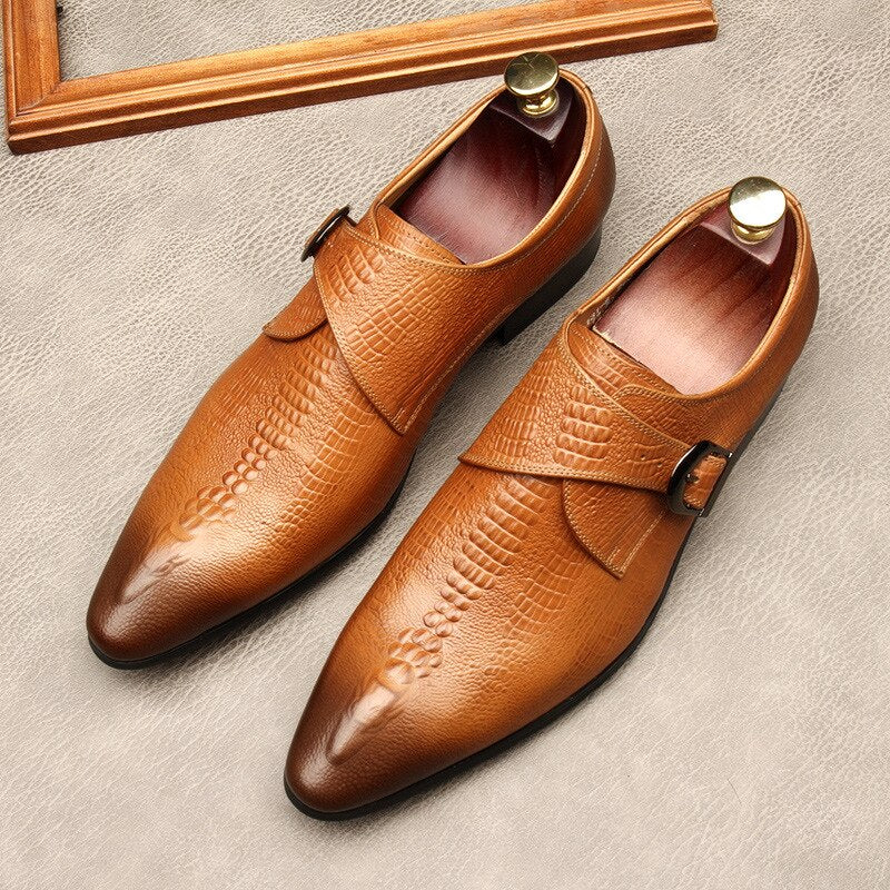 Men's Handmade Wedding Dress Shoes - in Genuine Leather - Oxford Style