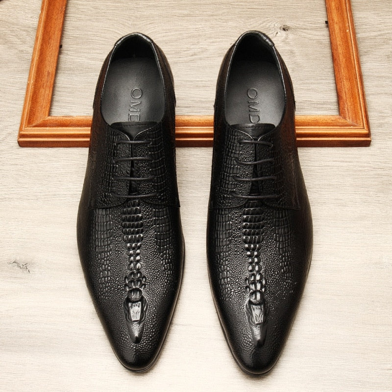 Men's Handmade Wedding Dress Shoes - in Genuine Leather - Oxford Style