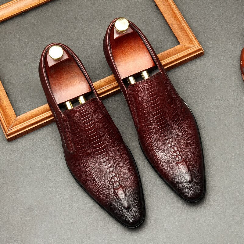 Men's Handmade Wedding Dress Shoes - in Genuine Leather - Oxford Style