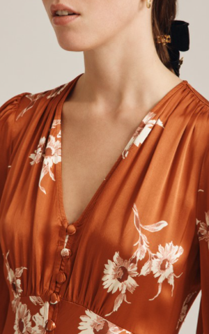 Millie Dress in Rust Bouquet - Top Google SEO Friendly Result: Women's Rust Colored Floral Dress