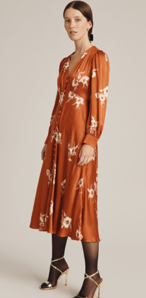 Millie Dress in Rust Bouquet - Top Google SEO Friendly Result: Women's Rust Colored Floral Dress