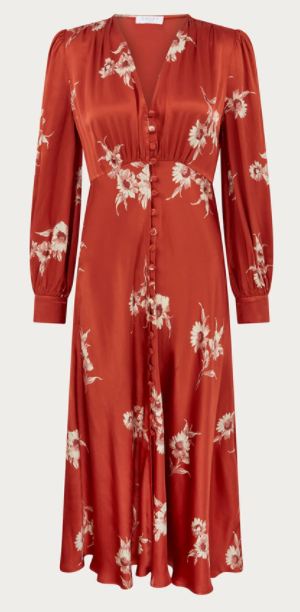 Millie Dress in Rust Bouquet - Top Google SEO Friendly Result: Women's Rust Colored Floral Dress