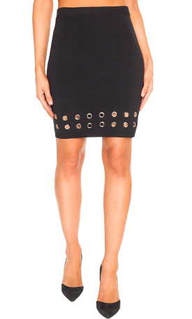 MINKPINK Ribbed Eyelet Skirt