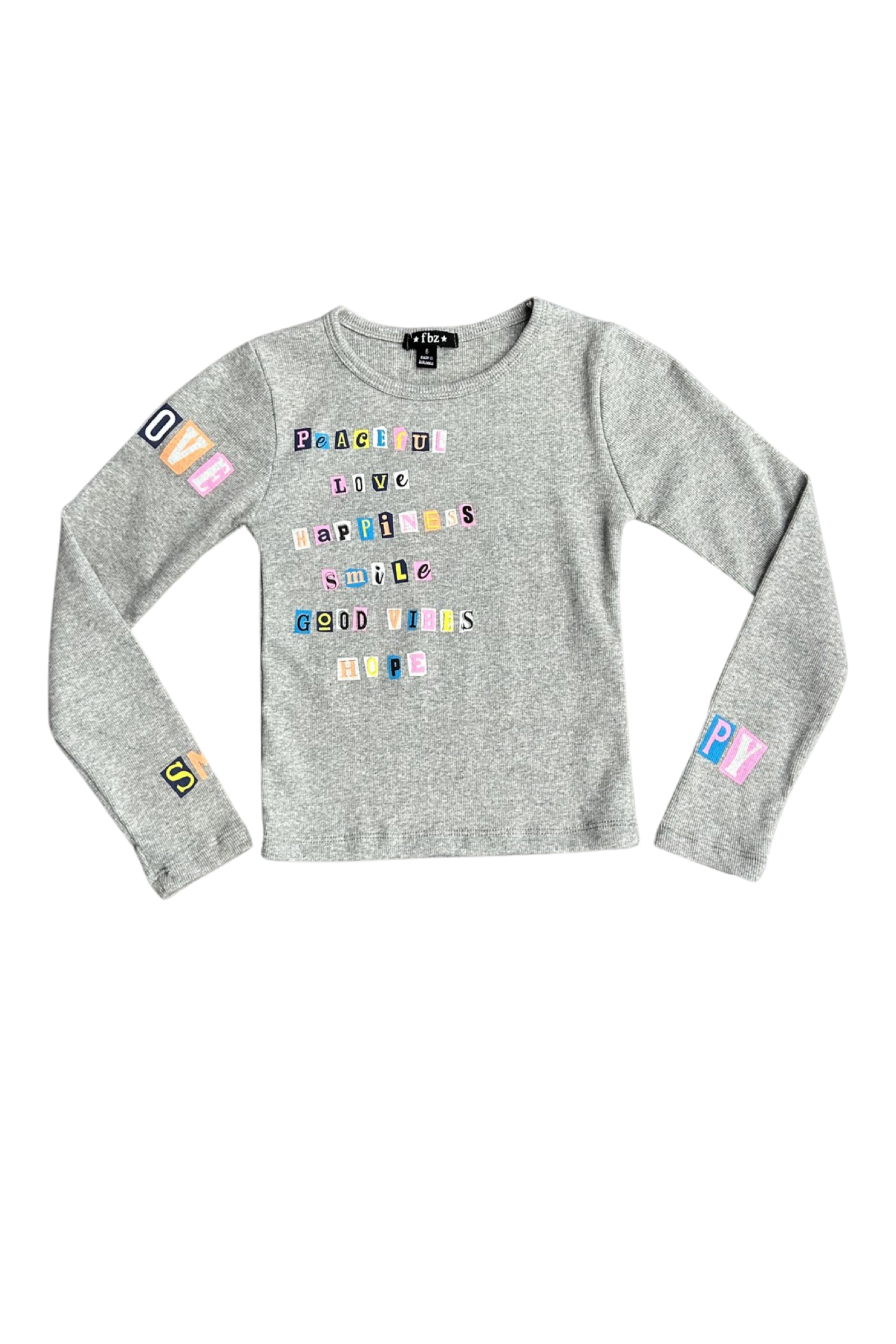 Misty Grey Scrapbook Long Sleeve Tee