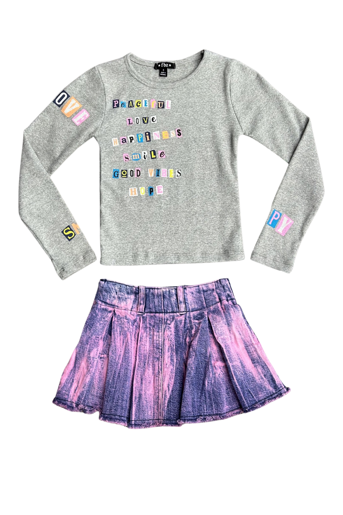 Misty Grey Scrapbook Long Sleeve Tee