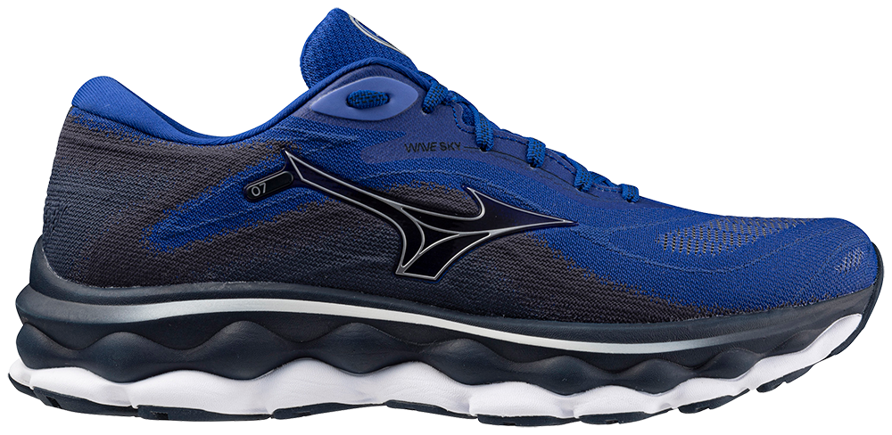 Mizuno Wave Sky 7 D Width - Surf the Web/Silver/Dress Blues Mens