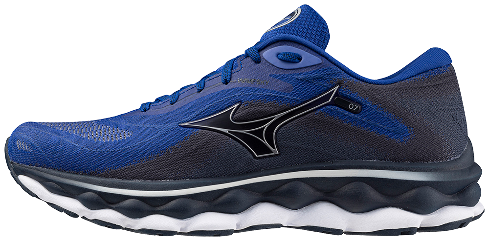 Mizuno Wave Sky 7 D Width - Surf the Web/Silver/Dress Blues Mens