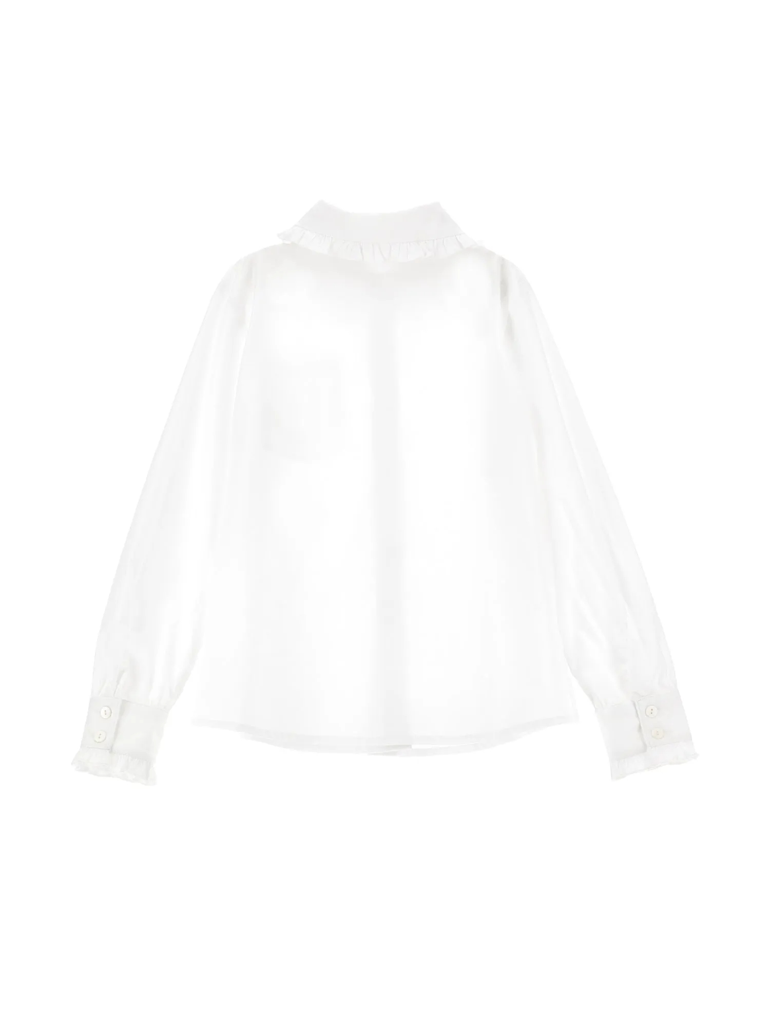 Monnalisa LS Button Up Top with Pocket Embroidery