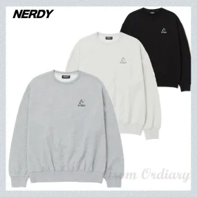 Nerdy Unisex Logo Sweatshirts with Long Sleeves