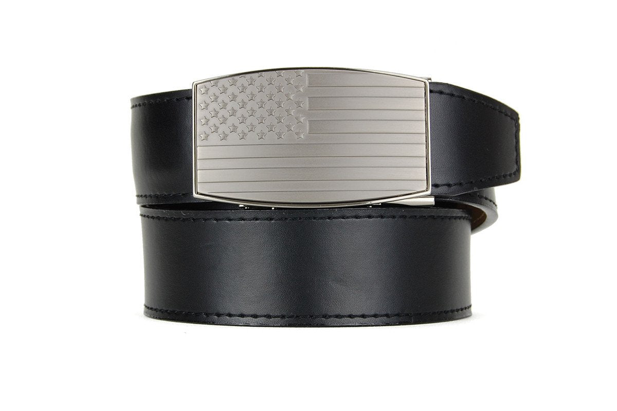 Nexbelt USA Heritage Embossed Pewter Aston Black Dress Belt - Embossed Pewter Aston Black Dress Belt - Nexbelt USA Heritage