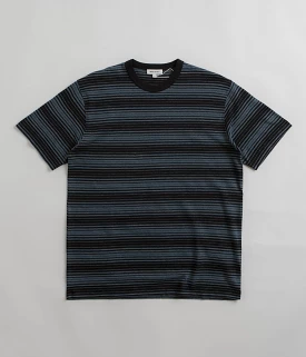 Norse Projects Steel Blue Striped T-Shirt.