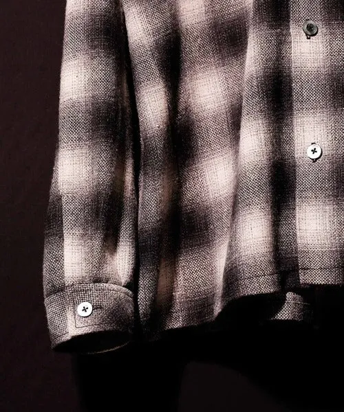 Number Nine Hooded Nel Check Open Collar Shirt