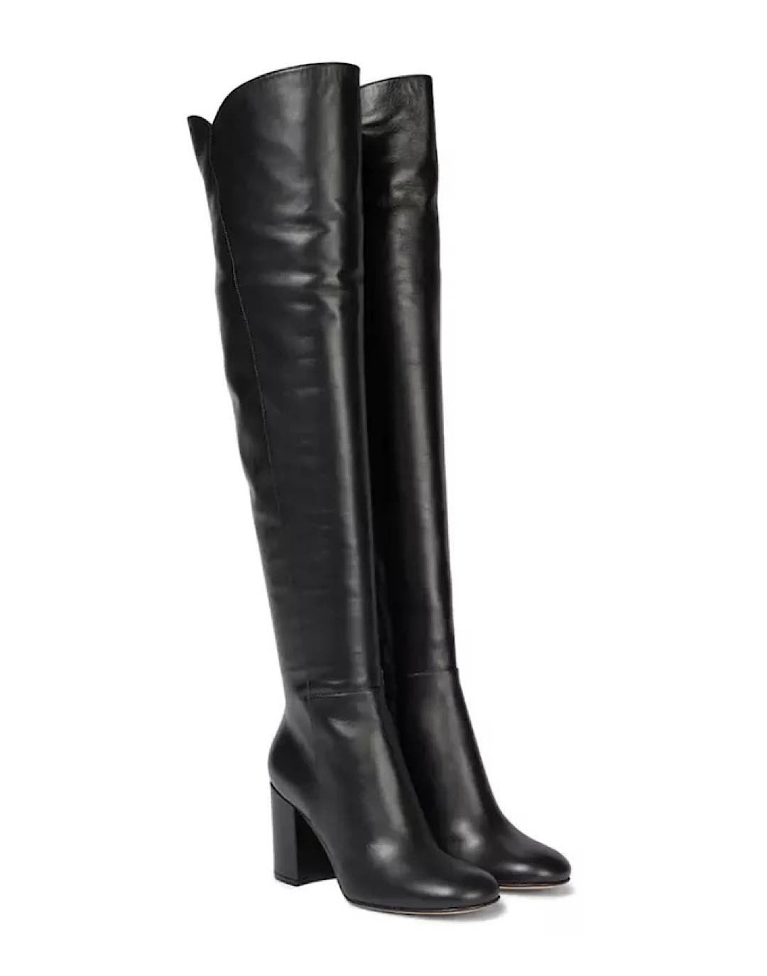 Off White Knee High Genuine Leather Boots