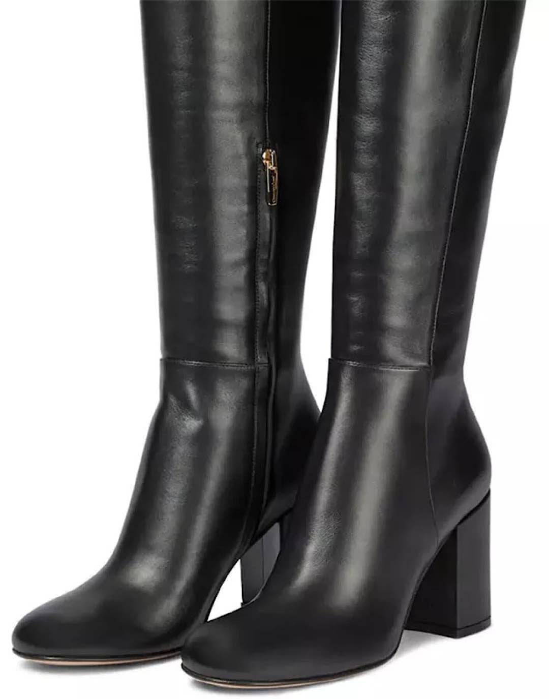 Off White Knee High Genuine Leather Boots