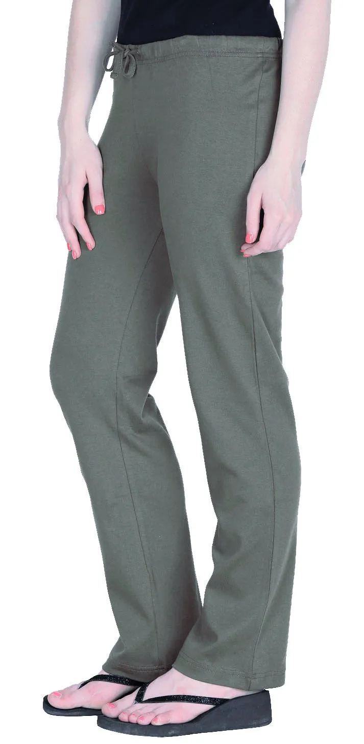 Organic Womens Cotton Pilates Pajama Yoga Pants GOTS Certified Olive