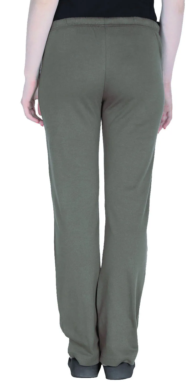 Organic Womens Cotton Pilates Pajama Yoga Pants GOTS Certified Olive