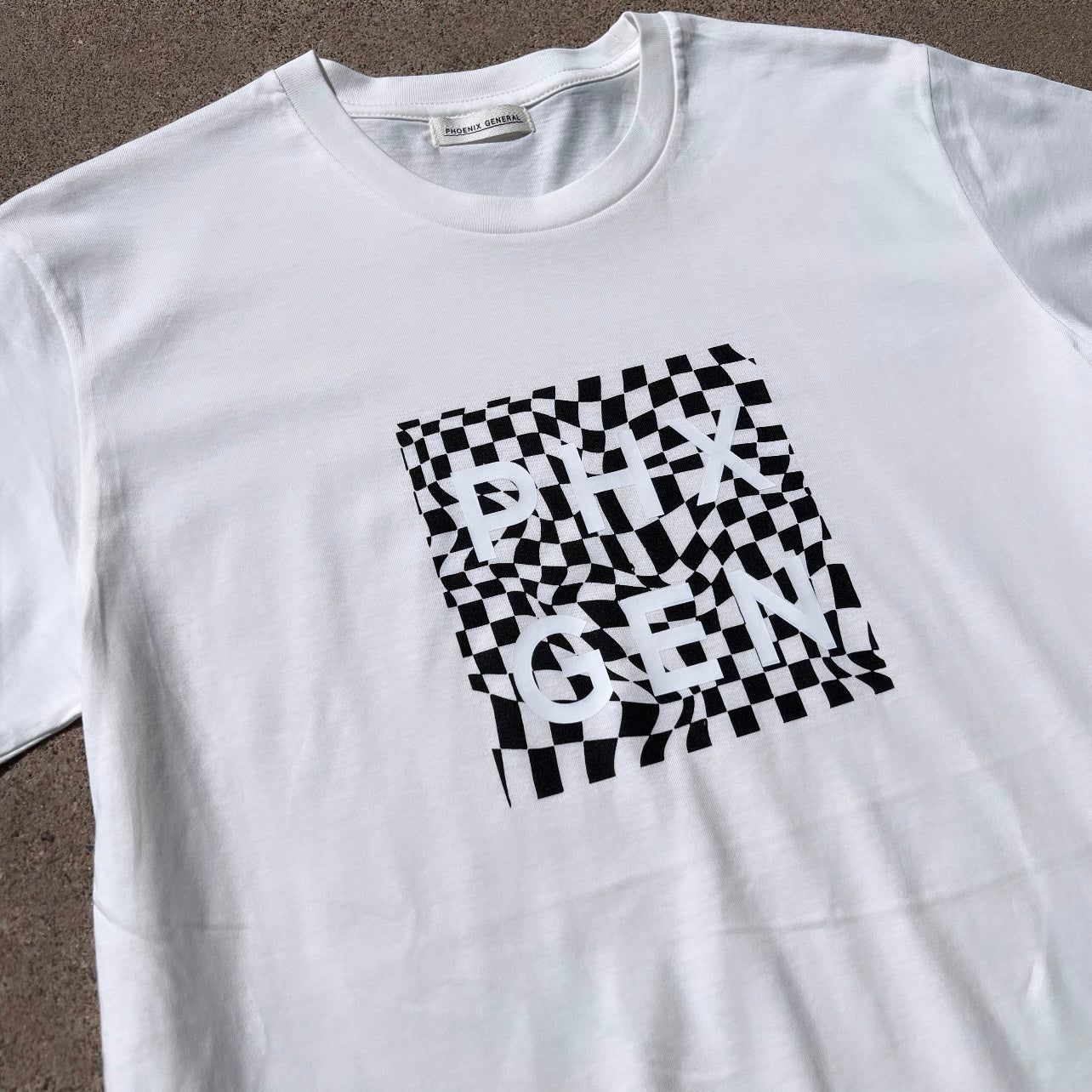 PHX GEN Tee - White Twisted Check