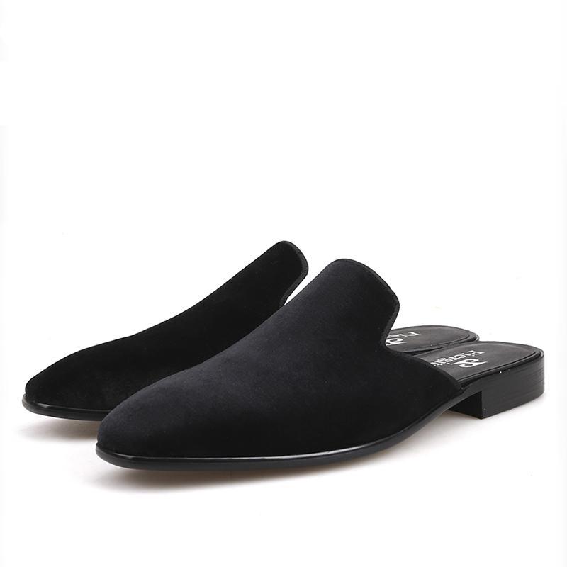 Piergitar Men's Velvet Slippers | Party Dress Shoes | Smoking Slippers