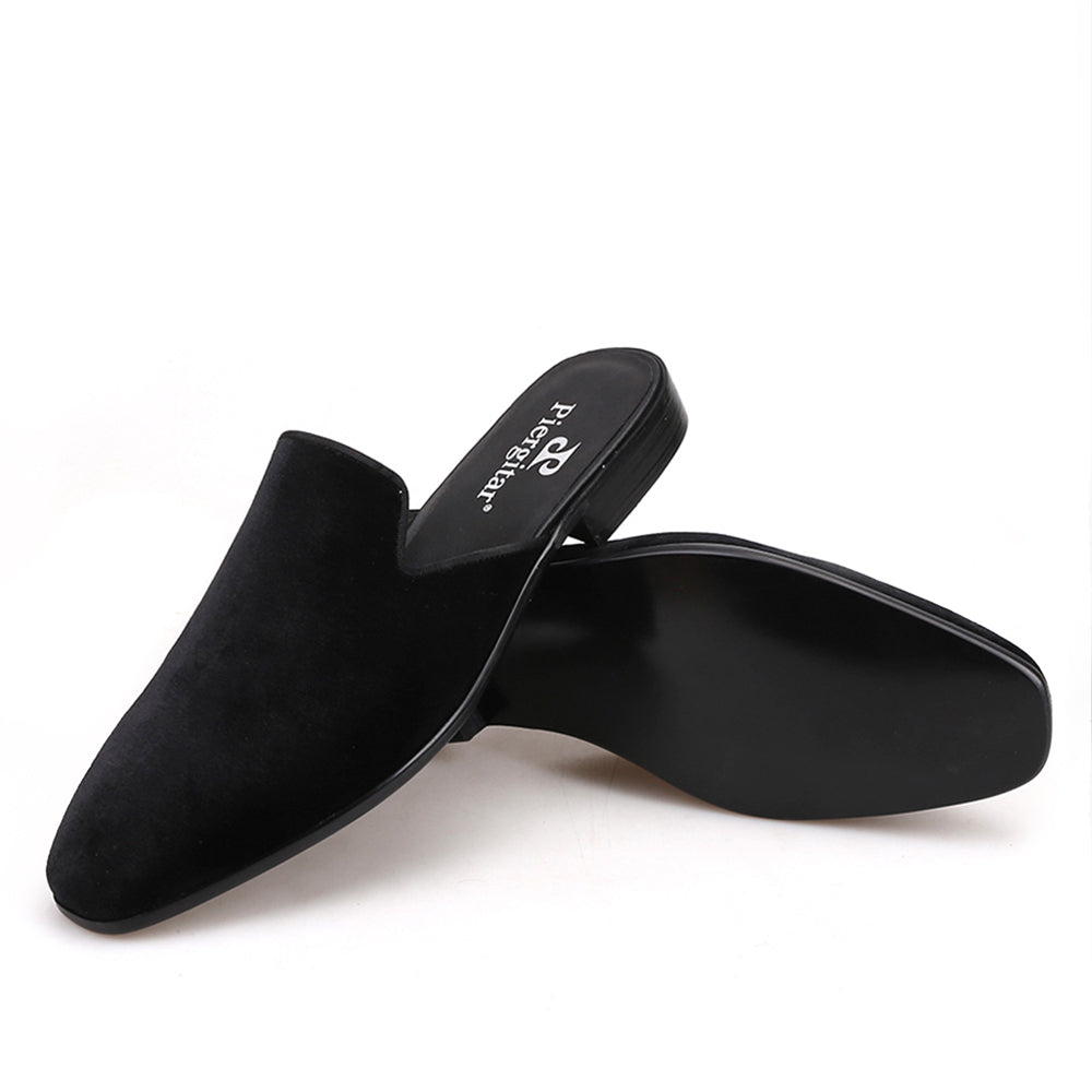 Piergitar Men's Velvet Slippers | Party Dress Shoes | Smoking Slippers