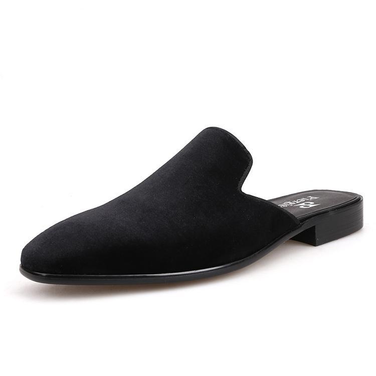 Piergitar Men's Velvet Slippers | Party Dress Shoes | Smoking Slippers