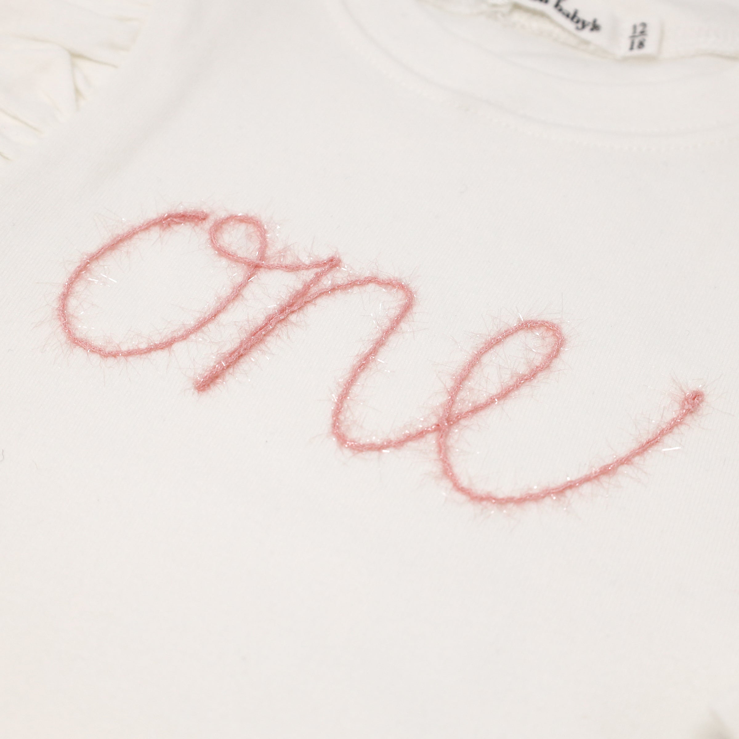 Pink Eyelash Millie Long Sleeve Birthday Tee - Cream