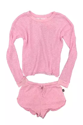 Pink Knit Long Sleeve T-Shirt