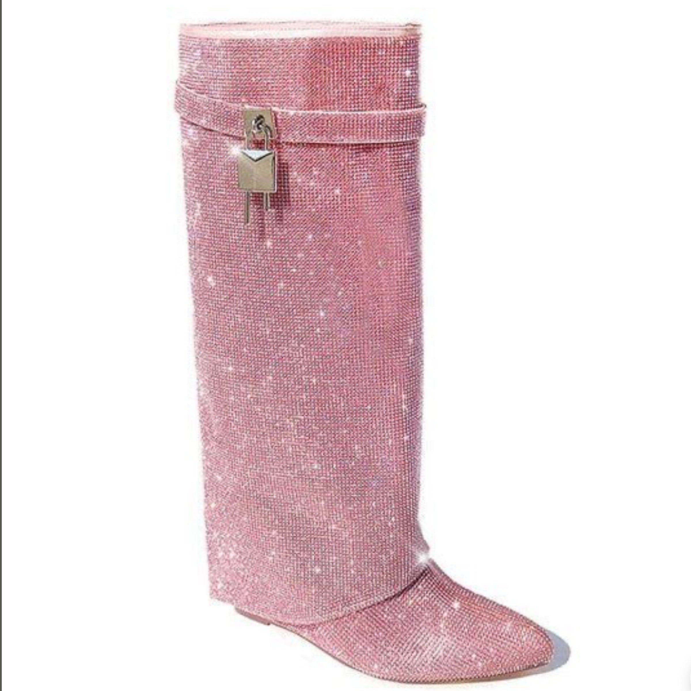 Pink rhinestone shark boot - mutto: Buy now, limited stock available