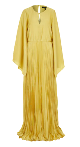 Pleated Chartreuse Dress