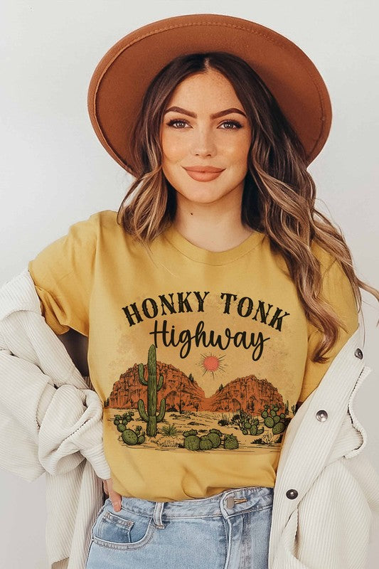 Plus Size Honky Tonk Highway Graphic Tee