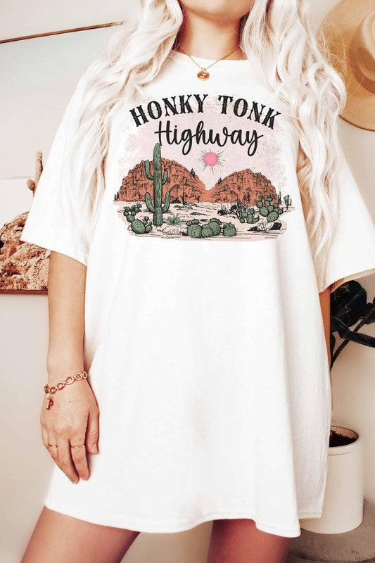 Plus Size Honky Tonk Highway Graphic Tee