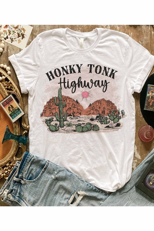 Plus Size Honky Tonk Highway Graphic Tee