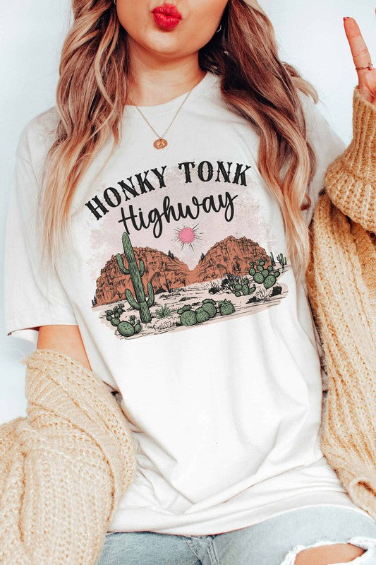 Plus Size Honky Tonk Highway Graphic Tee