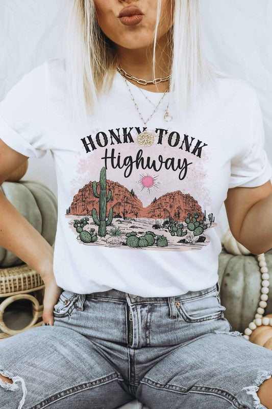 Plus Size Honky Tonk Highway Graphic Tee