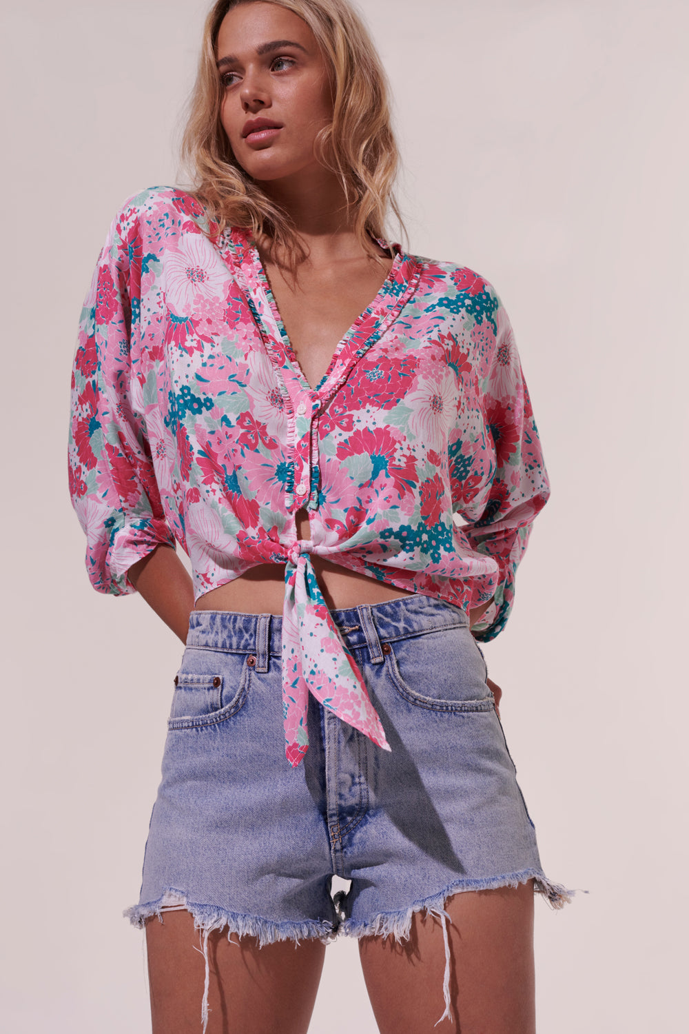 Poupette St. Barth - Azia Shirt - Pink Flower Mix