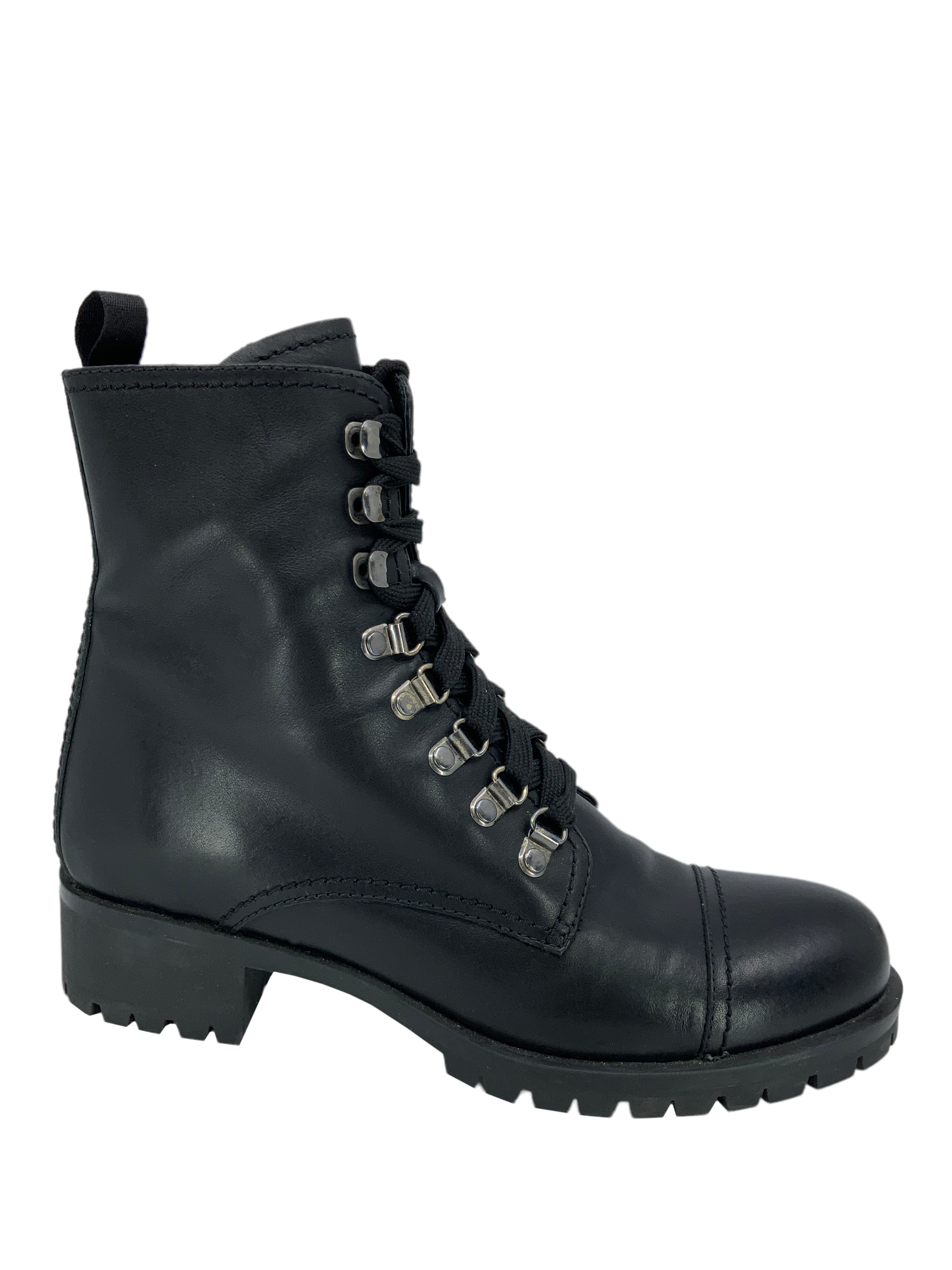 PRADA Leather Lace Up Combat Boots Size 9