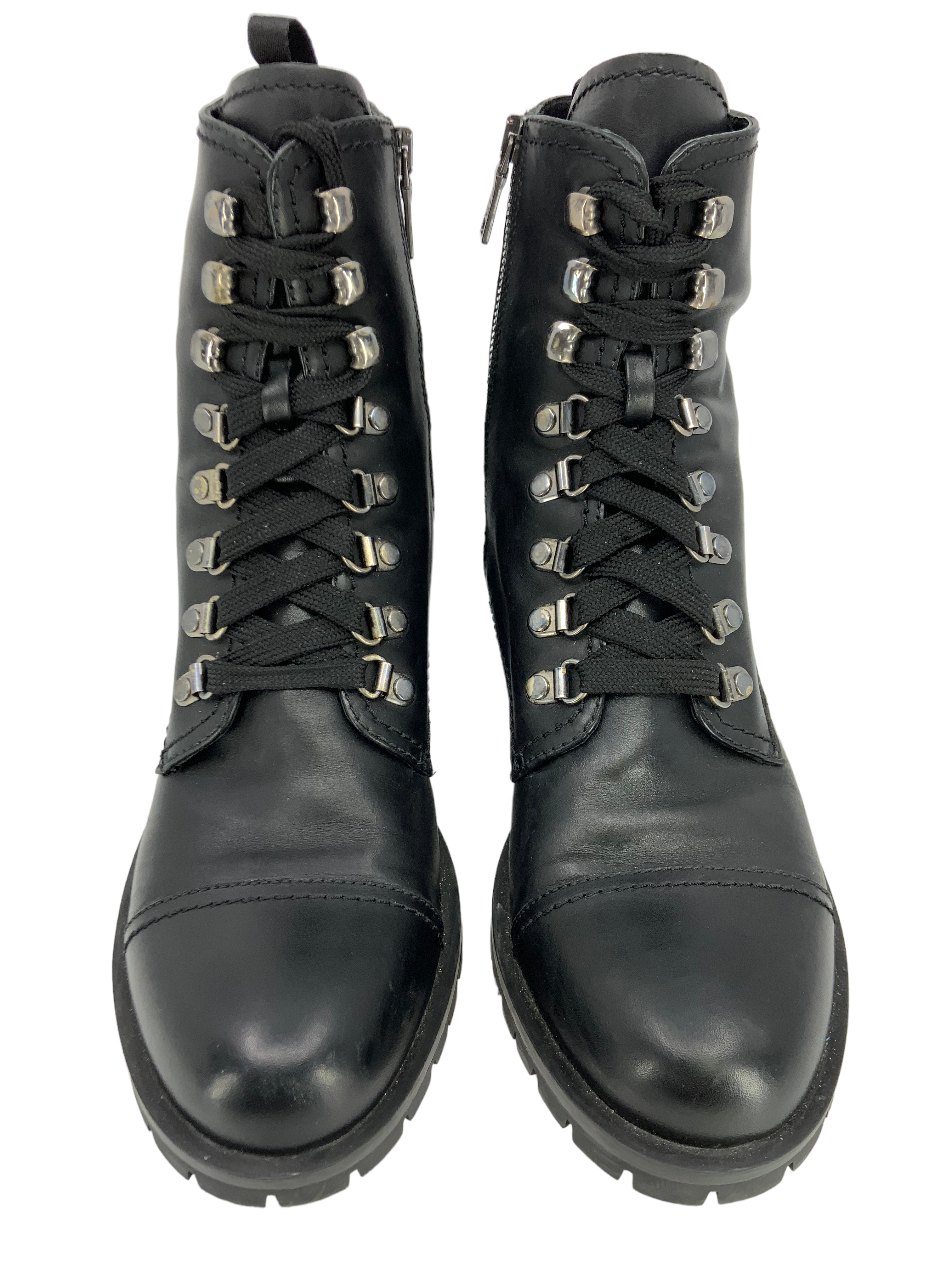 PRADA Leather Lace Up Combat Boots Size 9