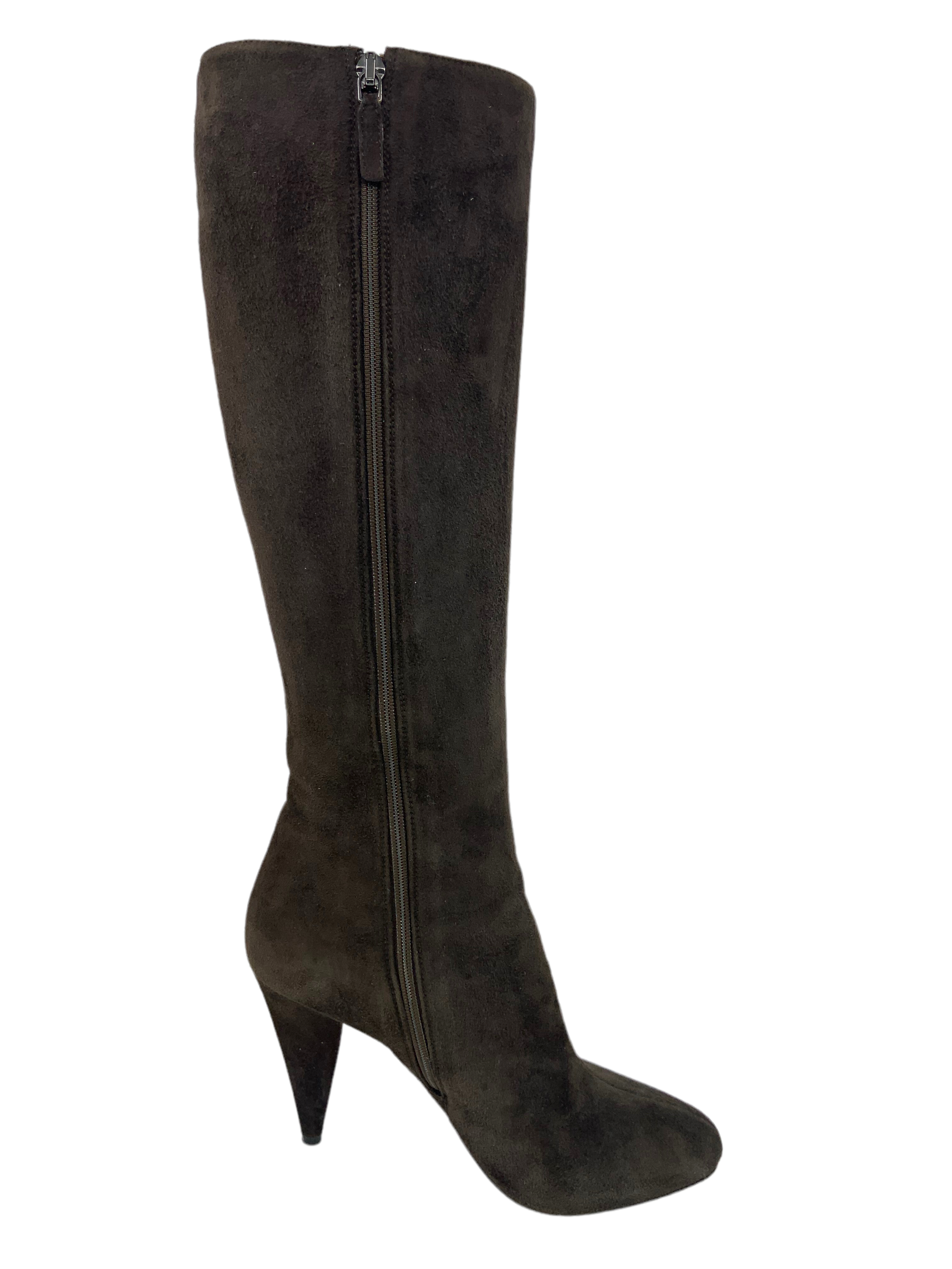 Prada Suede Boots, Size 7.5, Knee-High