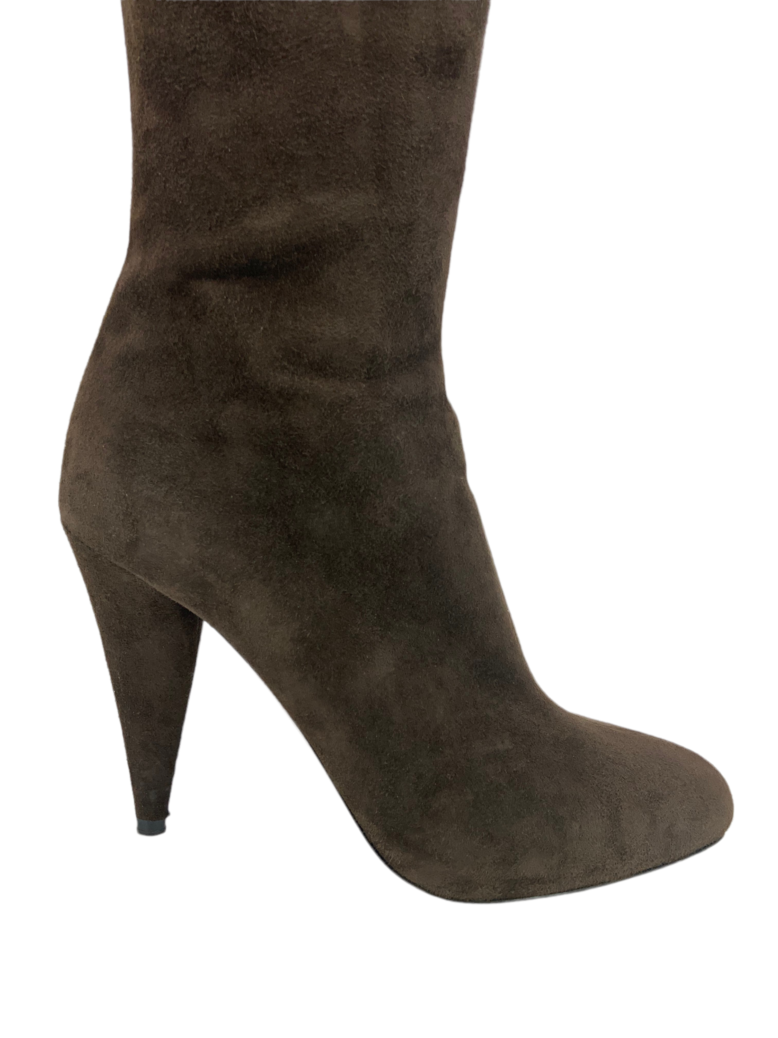 Prada Suede Boots, Size 7.5, Knee-High