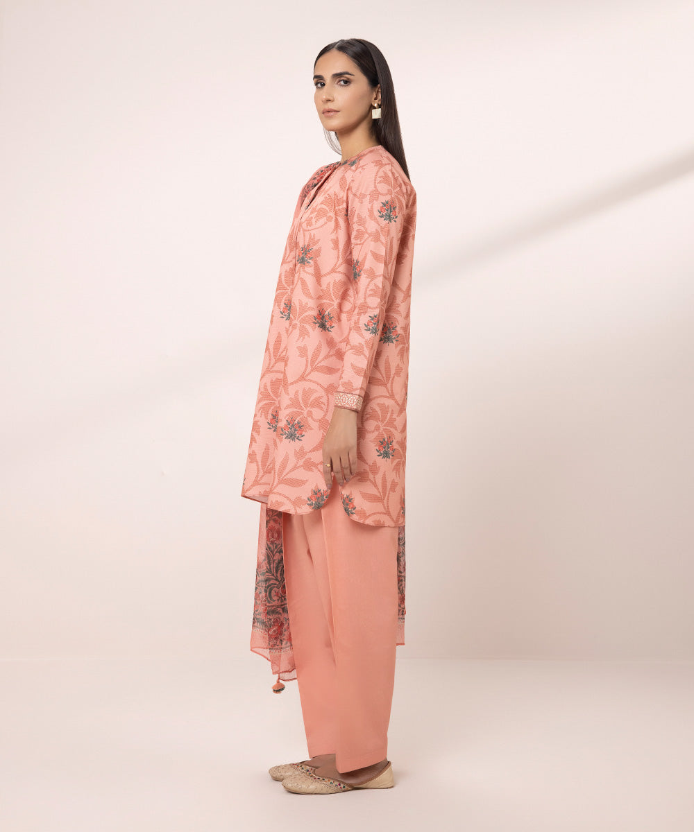 Printed Zari Lawn Suit - 3 Piece