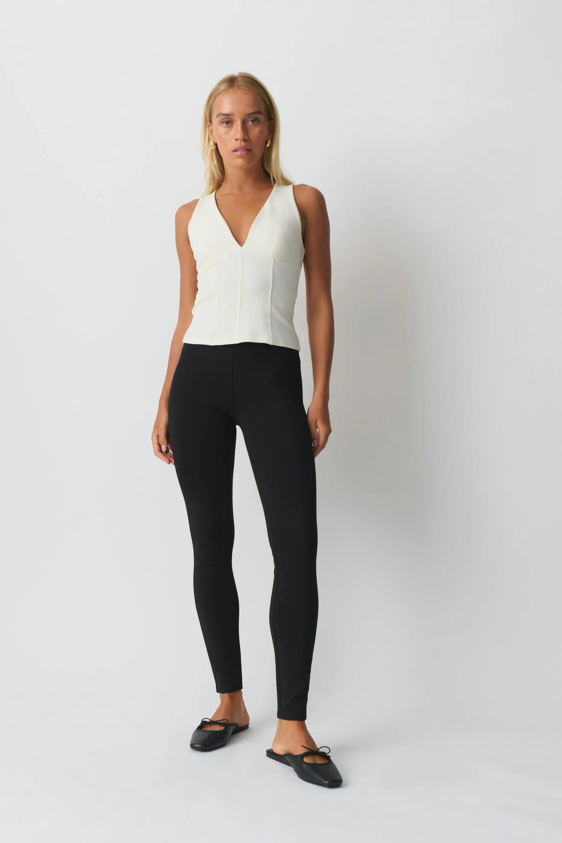 Structured knit leggings