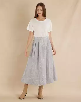 Rayee Striped Linen Skirt