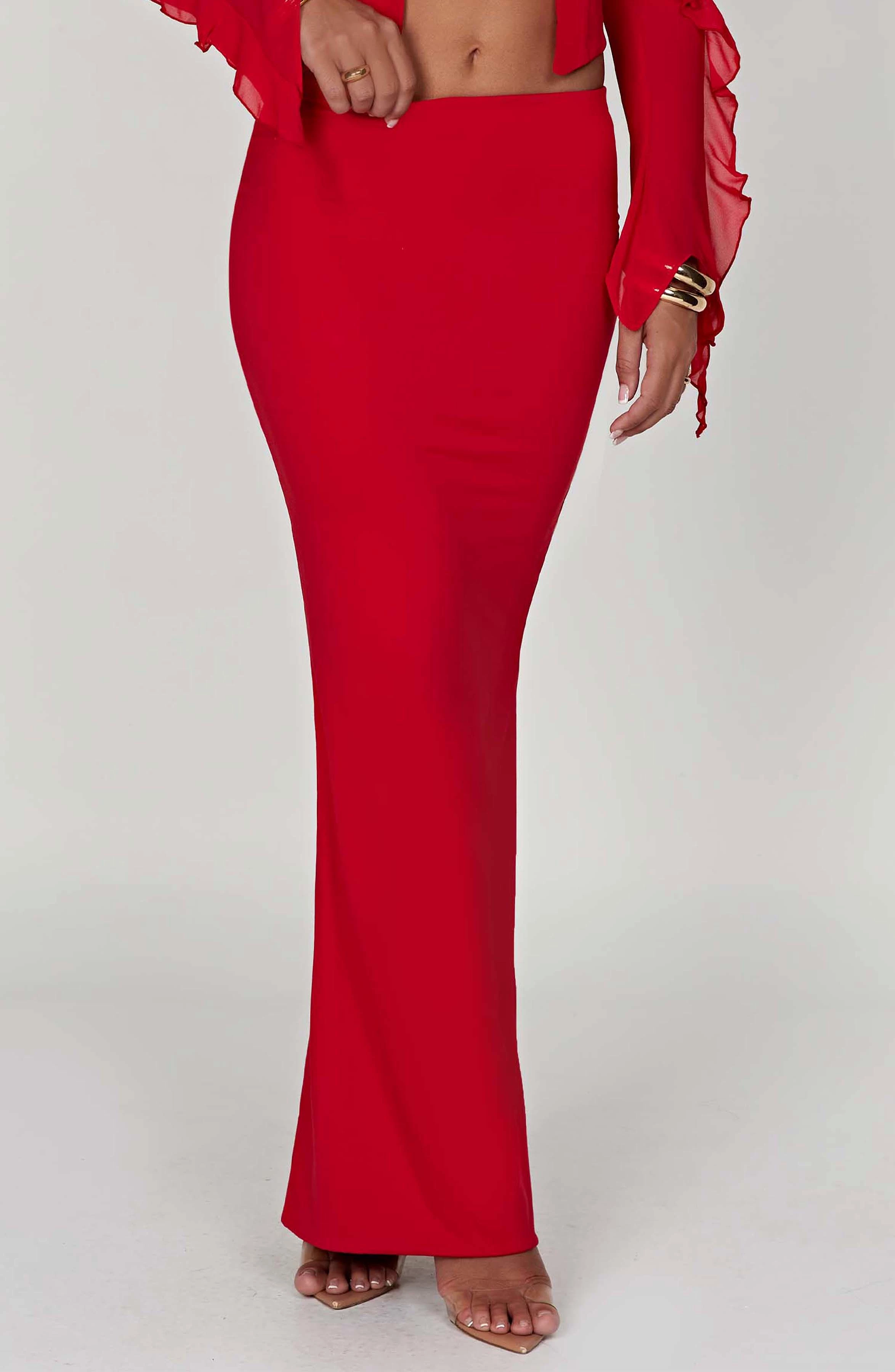 Red Astrid Maxi Skirt