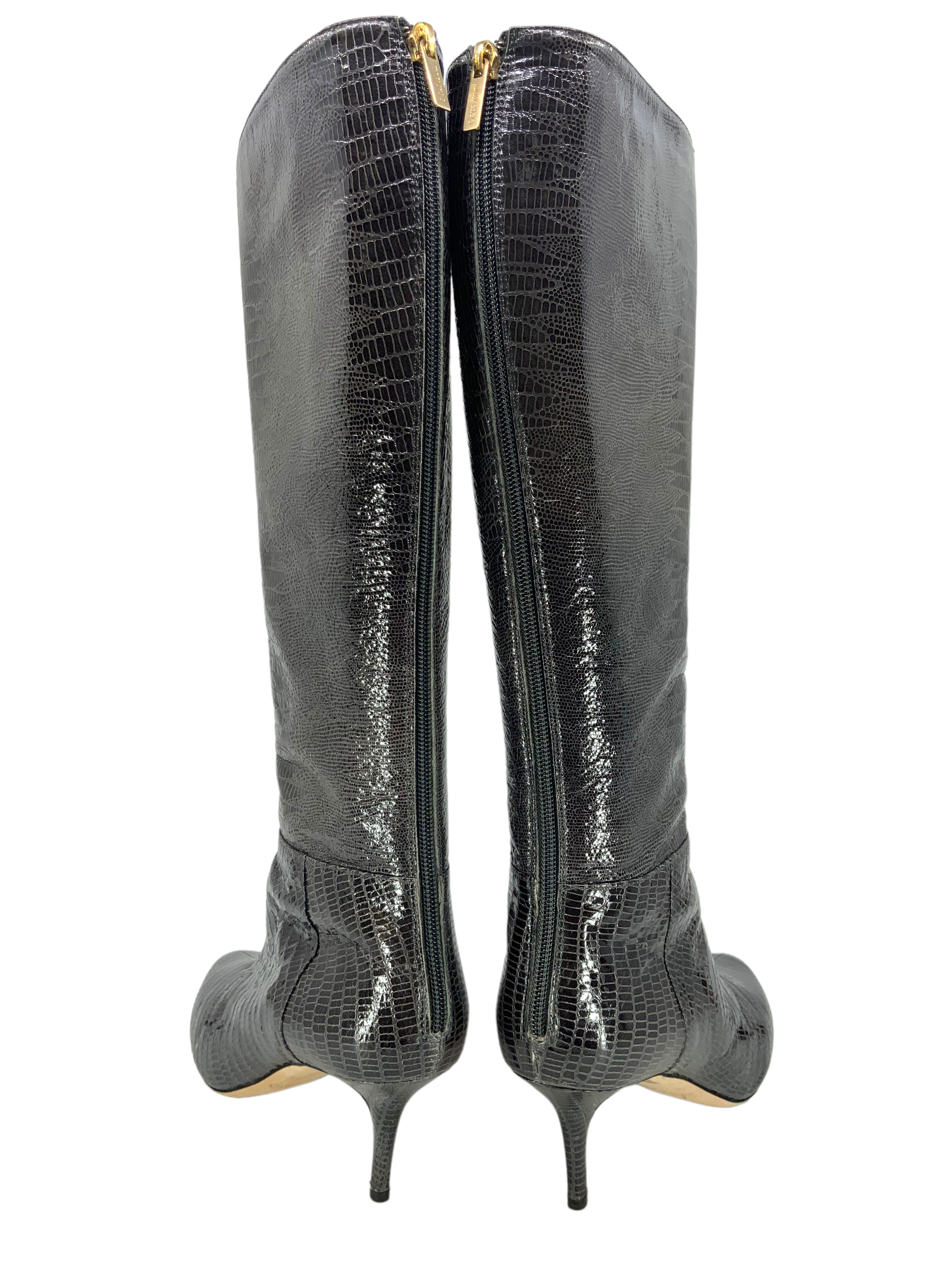 Result: Jimmy Choo Knee-High Boots in Size 11, Snakeskin Design