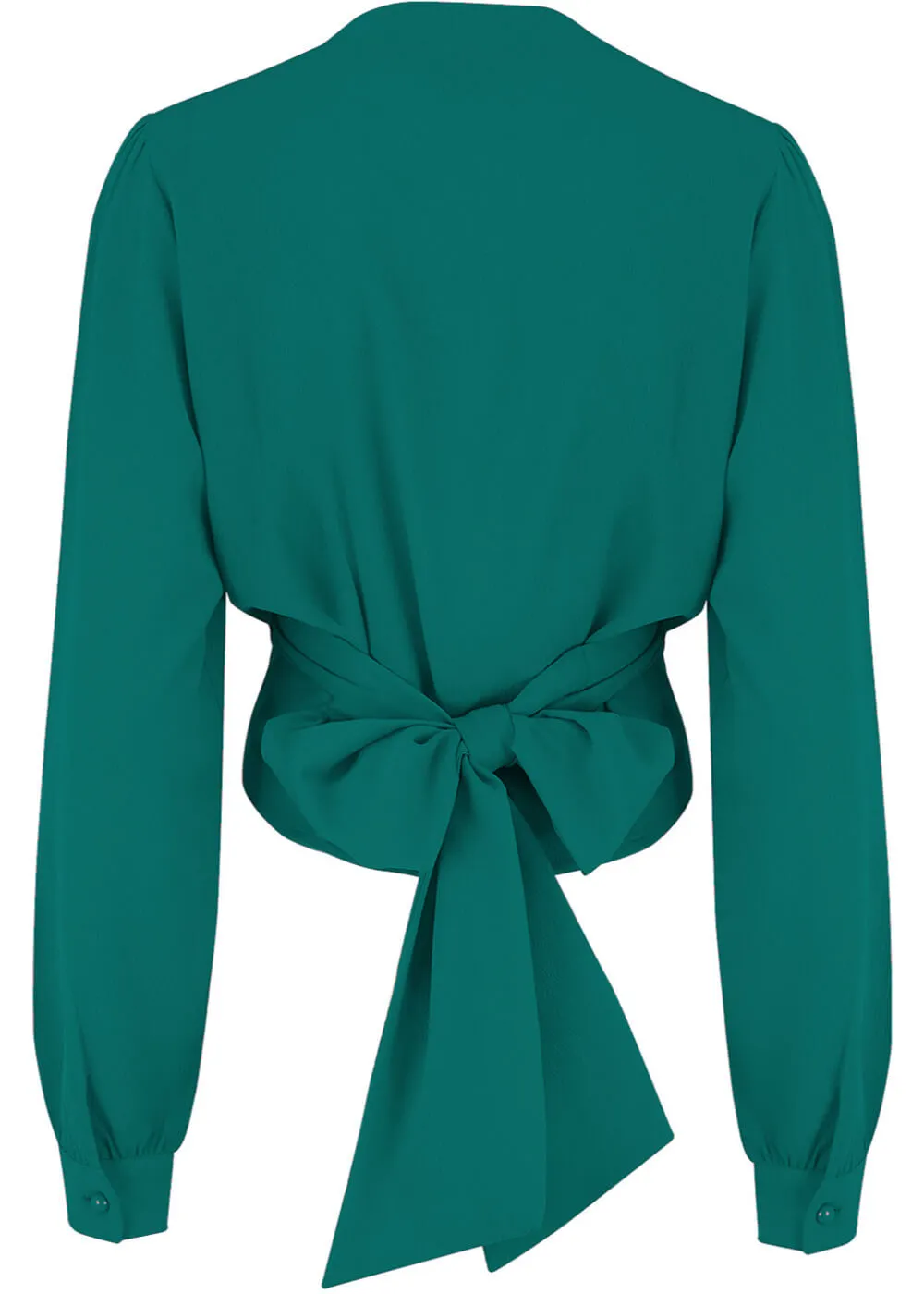 Rock N Romance Darla Long Sleeve Wrap Blouse Teal