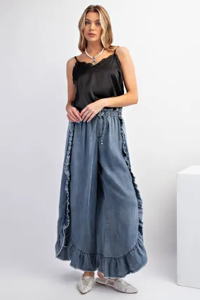 Ruffled Wide Leg Pants